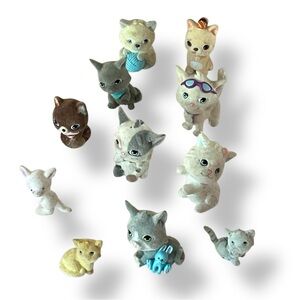 Vintage Kitty In My‎ Pocket Toys Lot Mini Figures Collectible Cat Kitten Flocked